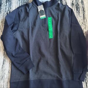 Ted Baker Funnel Neck 1/4 Zip Blue Sweatshirt Pullover Top Long Sleeve XL NWT